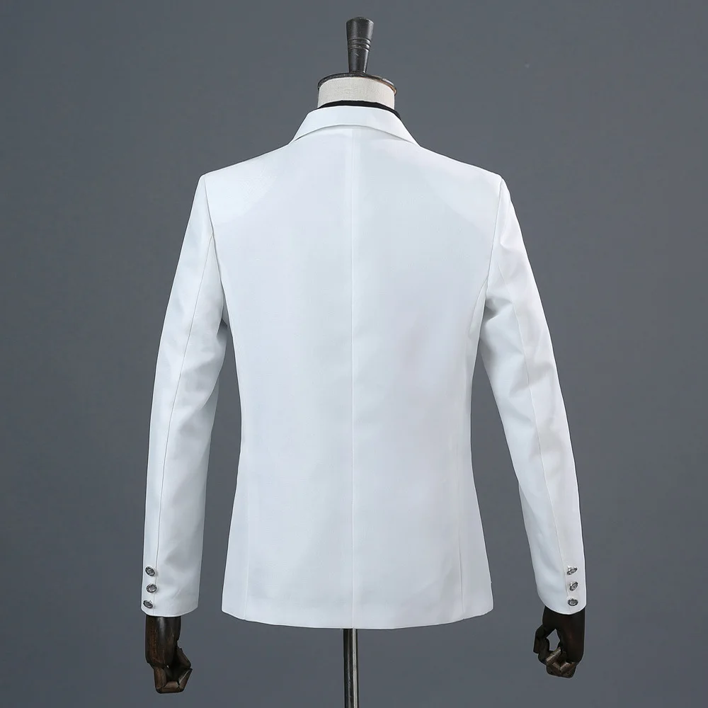 2027 New Men's Two-Piece Suit Set; The Jacket Features Circular Sequin Embellishments, Perfect for Nightclubs, Singers, Parties.
