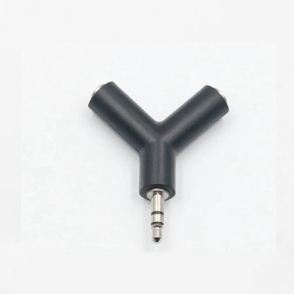3.5mm Mini Y/U Shape Two-way Headphones Splitter Double Audio Jack Headset Splitter Connector Adapter Keyring Phone Accessory