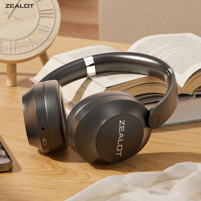 ZEALOT-B38 Wireless Headphones Bluetooth 5.2 Original Audio Over Ear Headset 43dB Hybrid Active Noise Cancellation Earphones