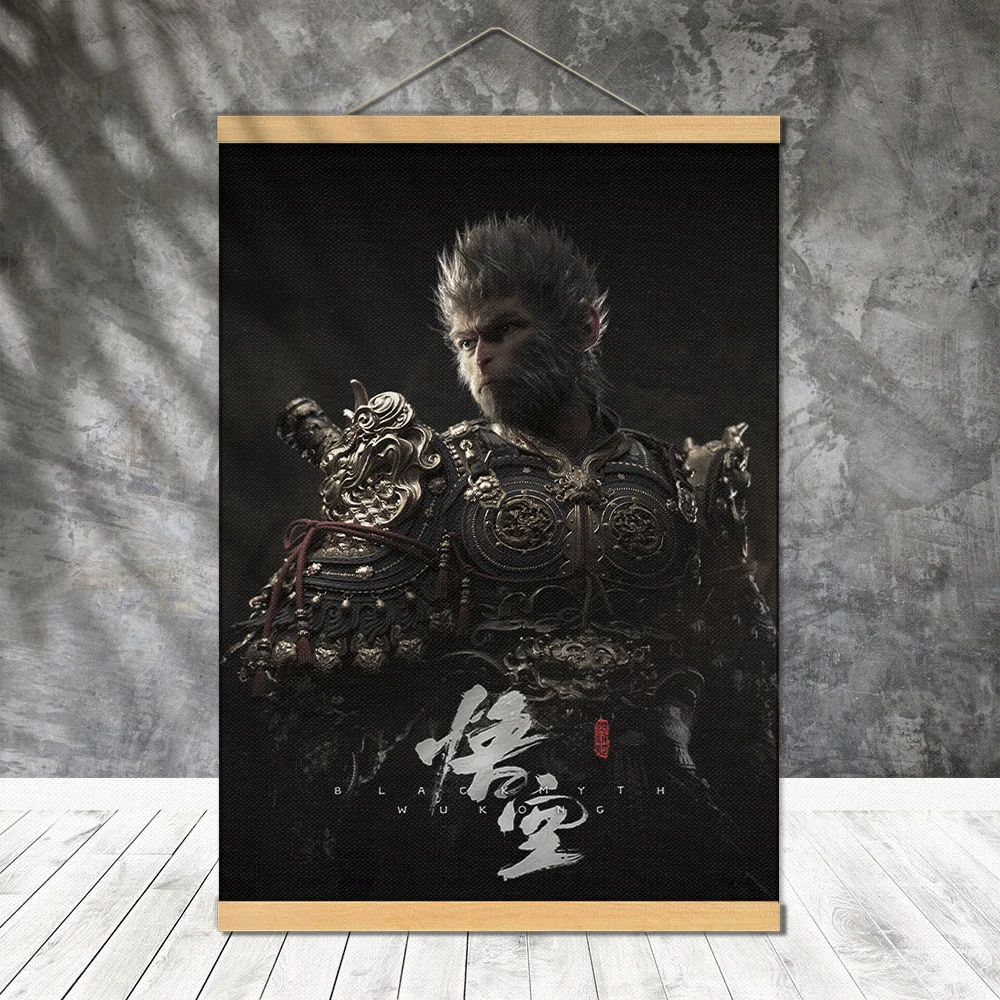 Black Myth：Wu Kong Video Game Posters Painting Decor Scroll Digital Canvas Unframed Decorative Tapestry