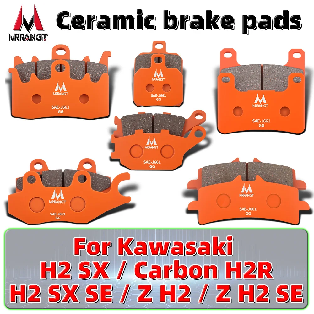 

MRRANGT Low Noise Ceramic Brake Pads fit for Kawasaki H2 SX Carbon H2R Z H2 SE Motorcycle Front and Rear Set