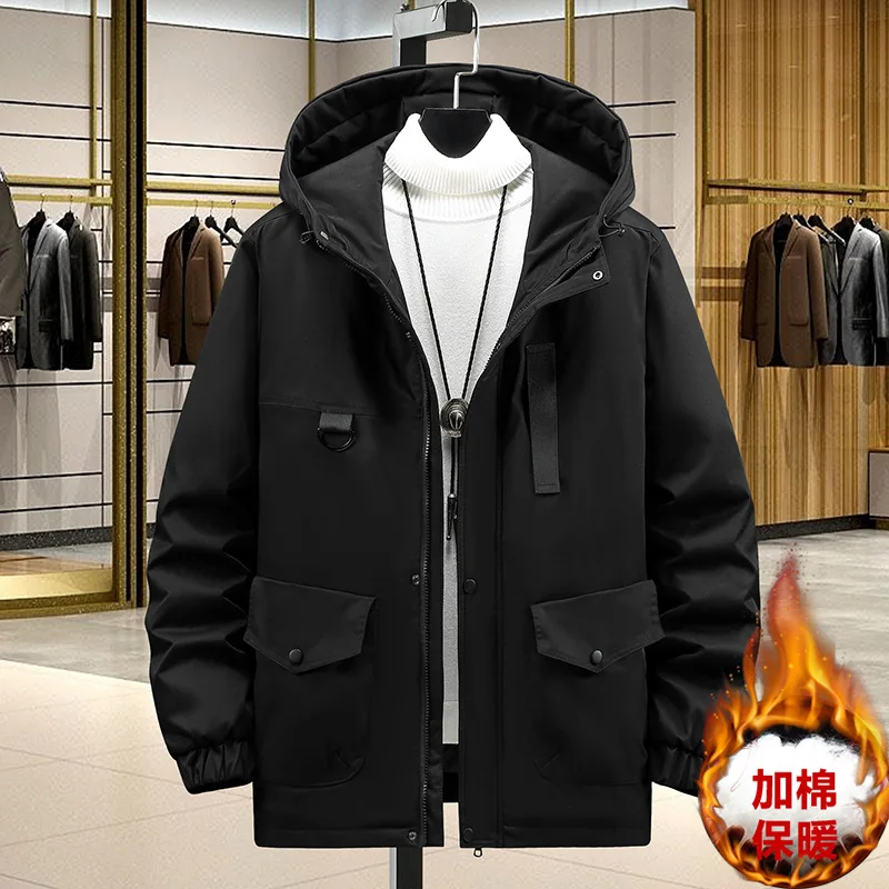 ZOZOWANG Hooded Parkas Winter Jacket Men Plus Size 10XL Fashion Thicken Cotton Padded Jacket Coat Outerwear Male Big Size Coats