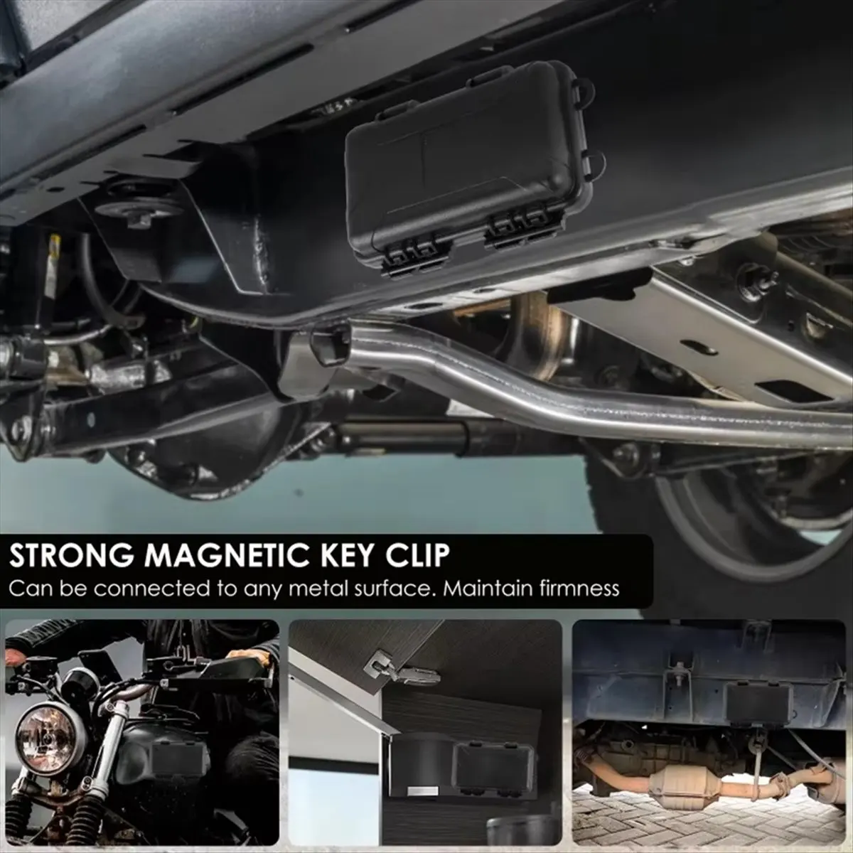 Upgraded Hidden Magnetic Keychain Waterproof Car Bottom Hidden Key Box Rust-Proof Multifunctional Key Box Spare Box
