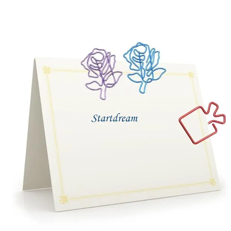 10Pcs Creative Paper Clip Colorful Paper Clips Small Metal Paper Clips File Clip Book Marker Clip for File Paper Photo K92C