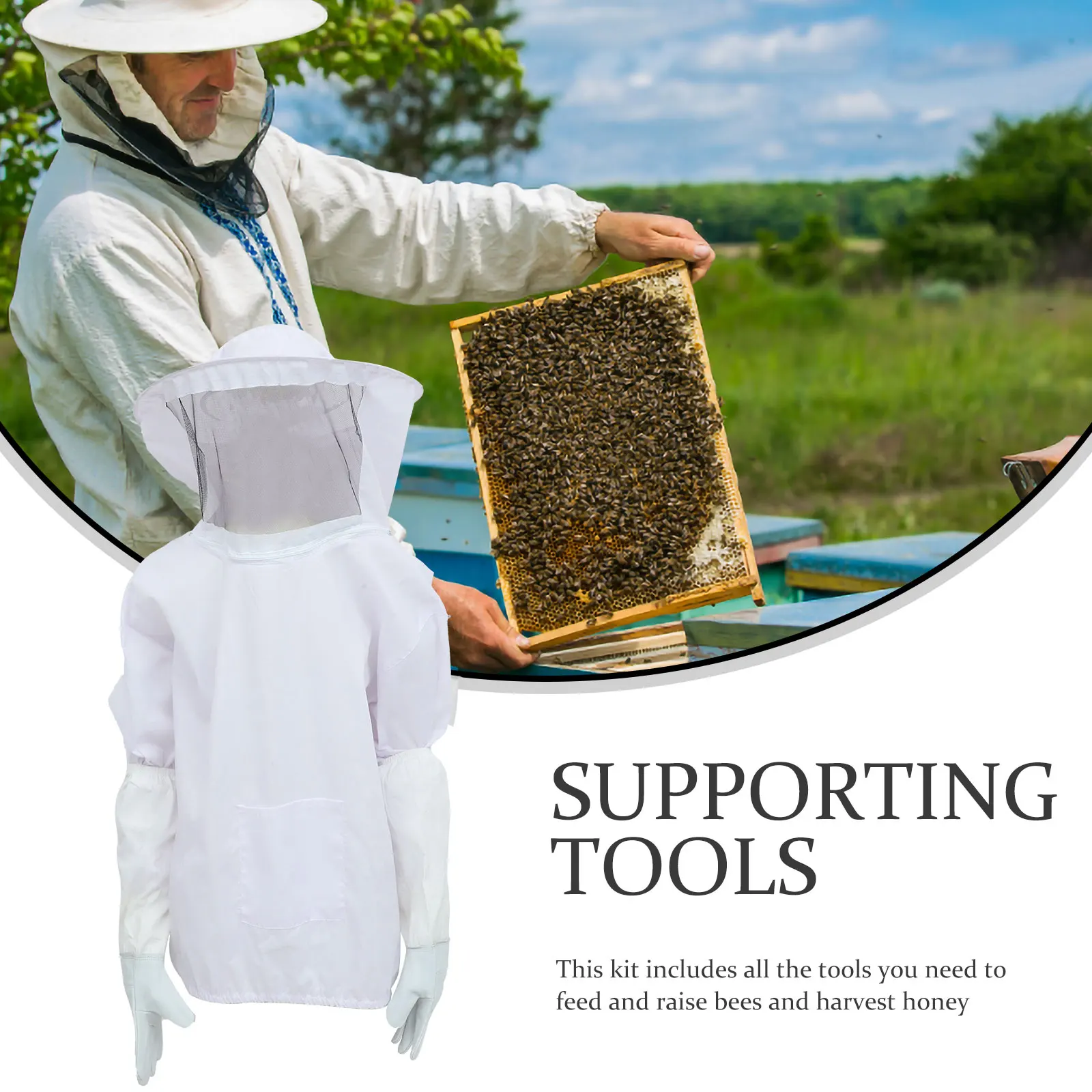 

Защитное снаряжение для пчеловодства, вентилируемая шляпа, костюм, замшевый материал, защитные перчатки, принадлежности для пчеловодства, костюмы для взрослых