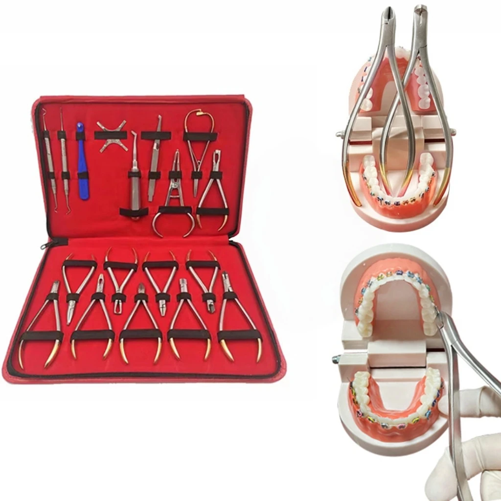 Orthodontic Tools Kit for Dentists Including Forming Pliers Archwire Benders and Essential Orthodontic Pliers Set 18pcs/set