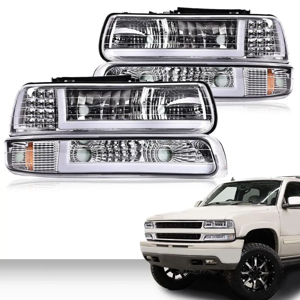 

Led Drl Headlights for Chevy Silverado 1999-2002 /Silverado 1500Hd 2500Hd 2001-2002 /Tahoe Suburban 1500 2500 00-06 Left+Right