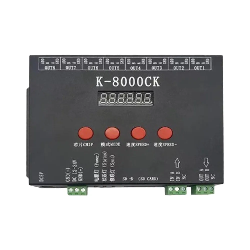 K-8000CK For RGB Programmable Controller Supports 8 Output Ports Programmable Controller For SD Cards For Offline Control