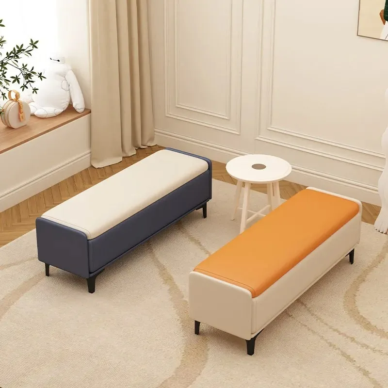 Light Luxury Storage Bench Cat Scratch Proof End of Bed Bench, Upholstered Ottoman for Bedroom, Modern Minimalist Bench for Home