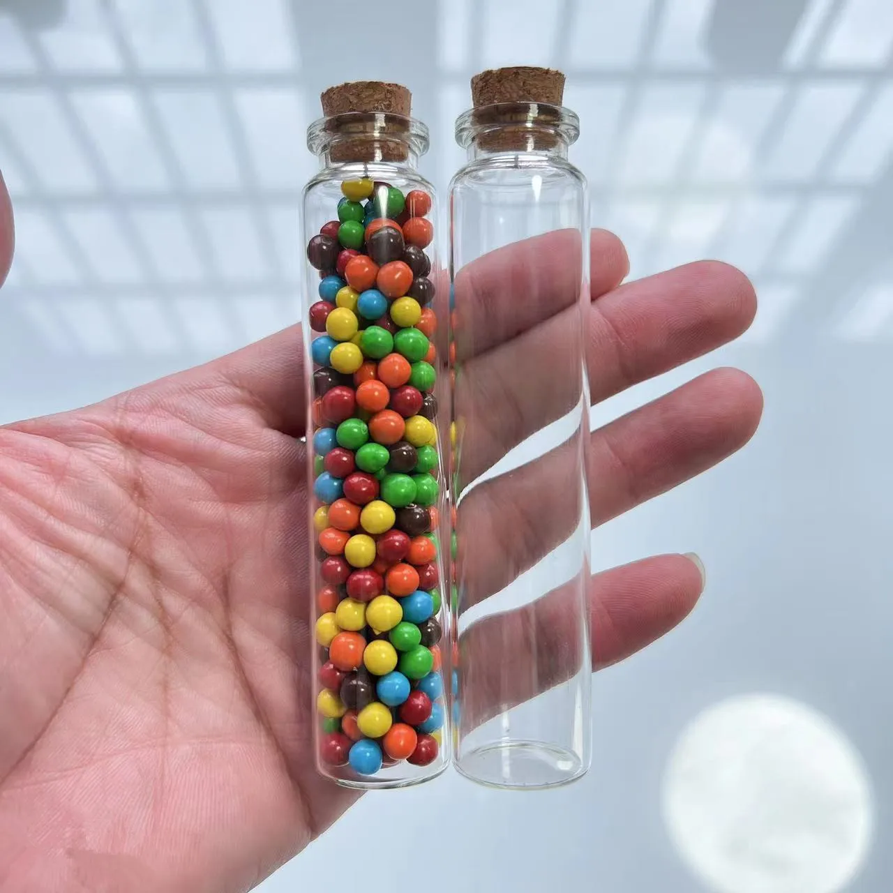 Small test tube 12*22*100mm 25ml  Glass bottle Storage Cork Stopper Crafts Tiny stash Jars container Glass Jar Mini Bottle Gift