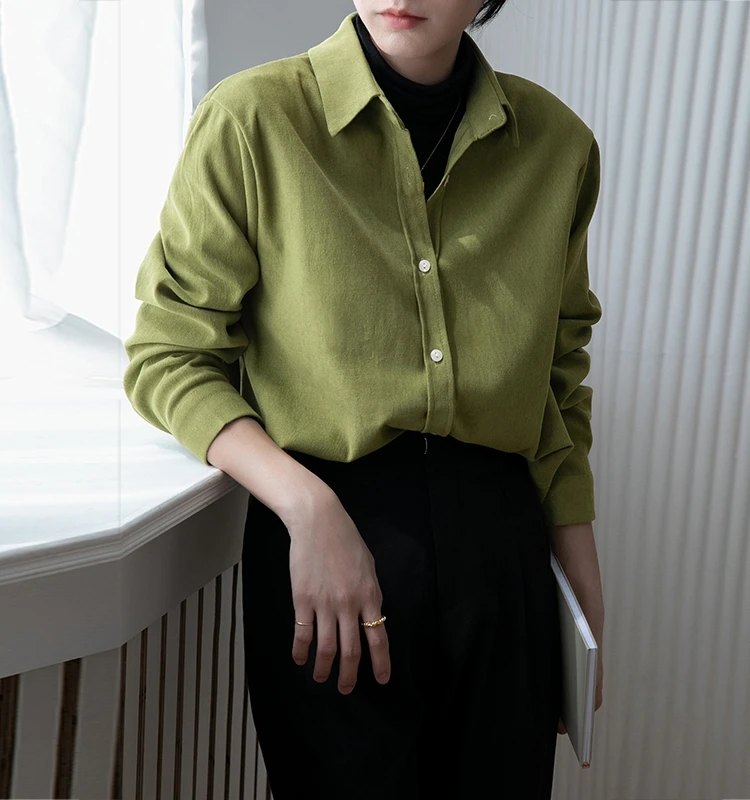 

Autumn Winter Thiened een irt Women's Retro Hong Kong Sle Design Sensation Small Versatile Floing Layered Top