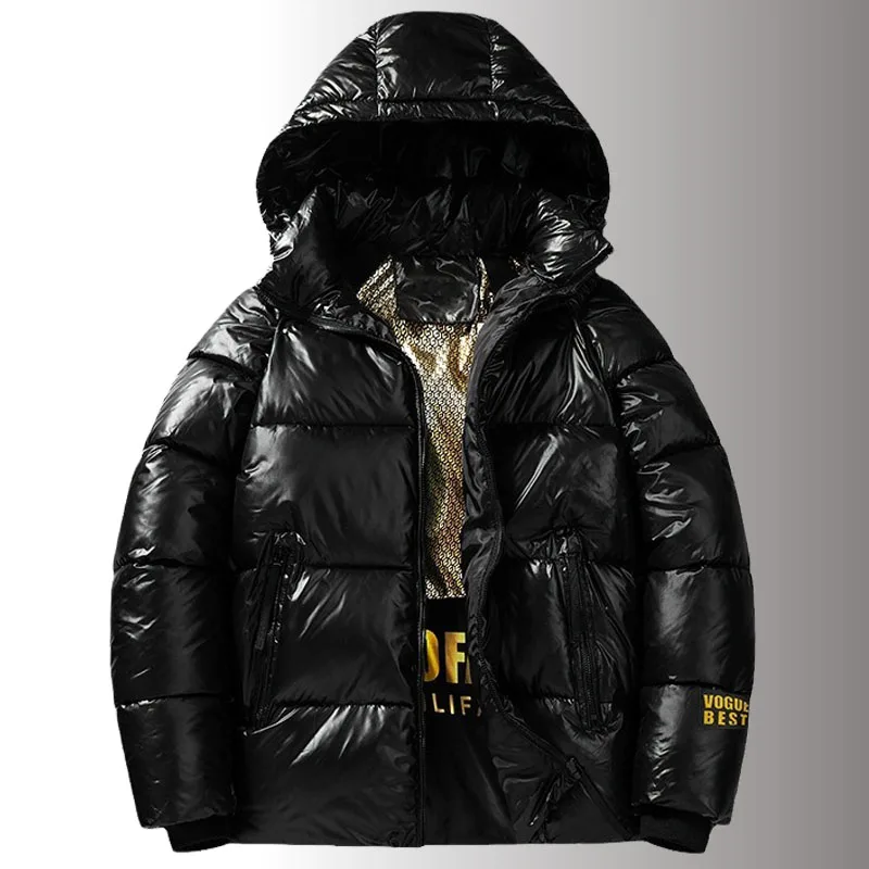 

New 2023 Winter Thick Warm Hooded Casual White Duck Down Jacket Short Glossy Cold-Proof Down Outwear Puffer Coats