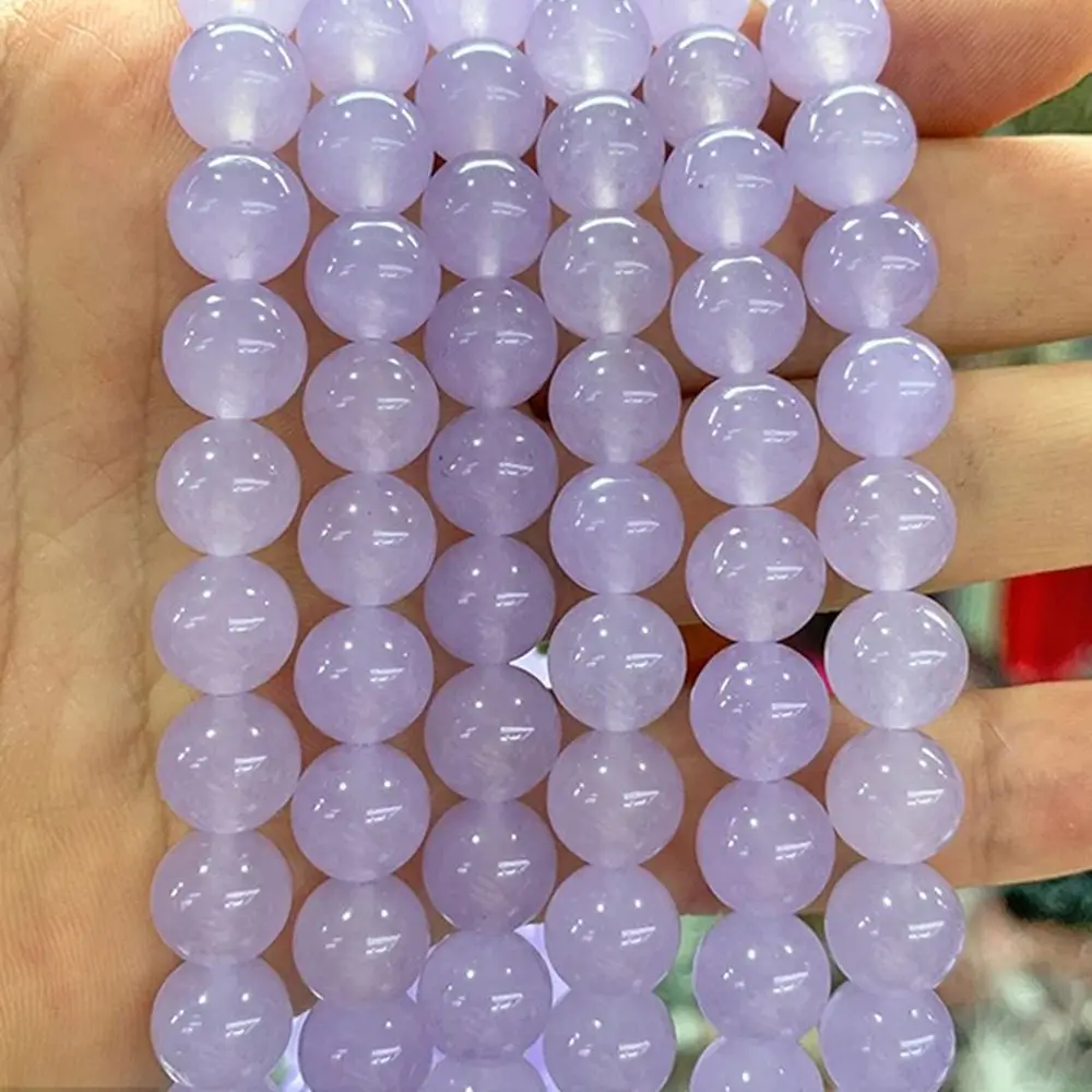 Lavender Chalcedony Natural stone Shiny dazzling beads for Jewelry Making DIY Accessories anklet 15