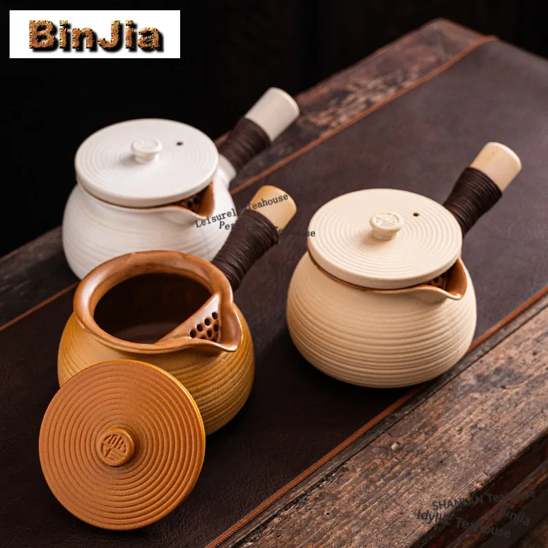 

900 мл банка с большой ручкой на животе, чайник с кипящей водой, большая емкость, чайник с травяной медициной, китайская посуда для чая