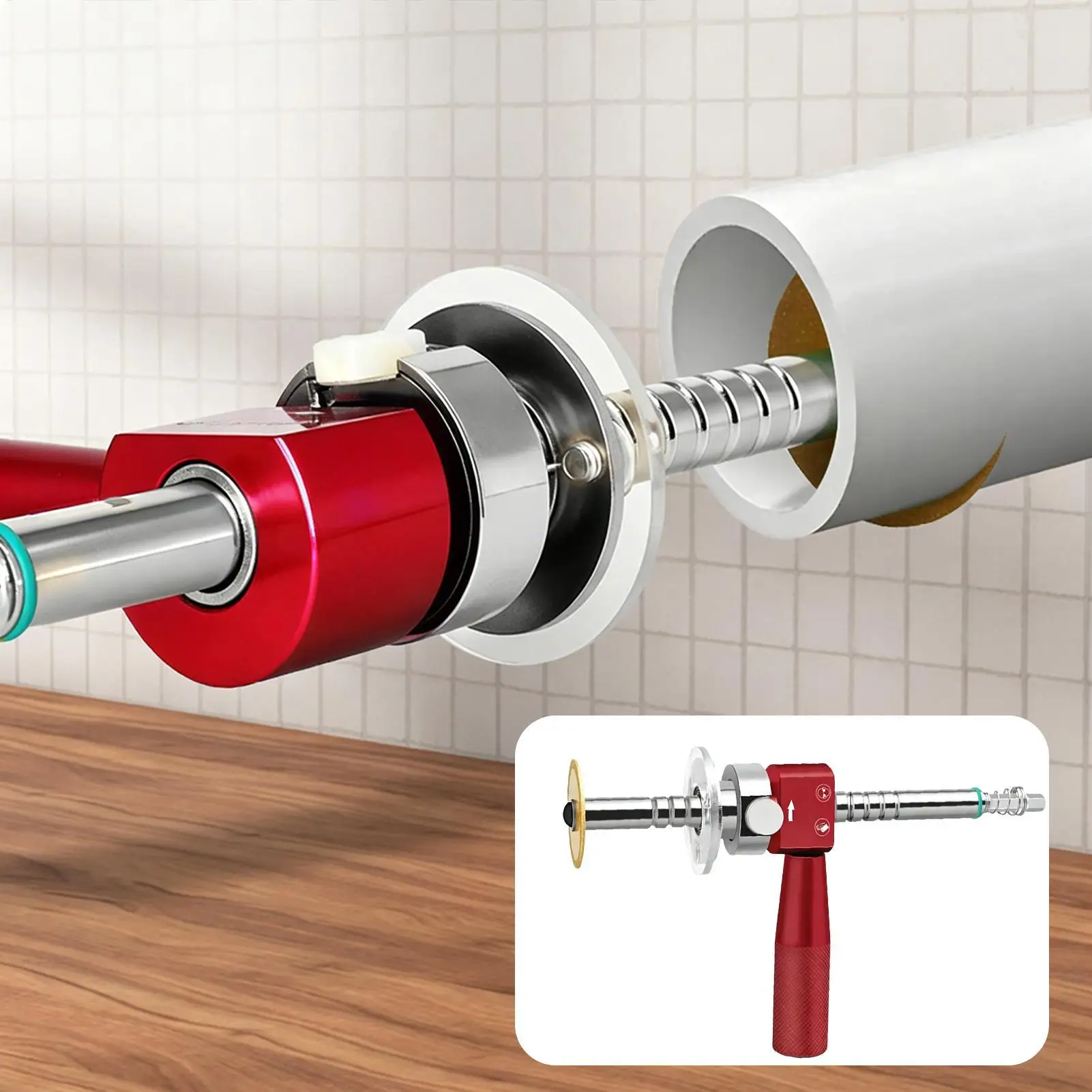 PVC Pipe Cutter Adjustable Depth Plumbing Cutting Device PVC Pipe Inside Cutter For HVAC Exhaust Conduit Air Duct Deburring