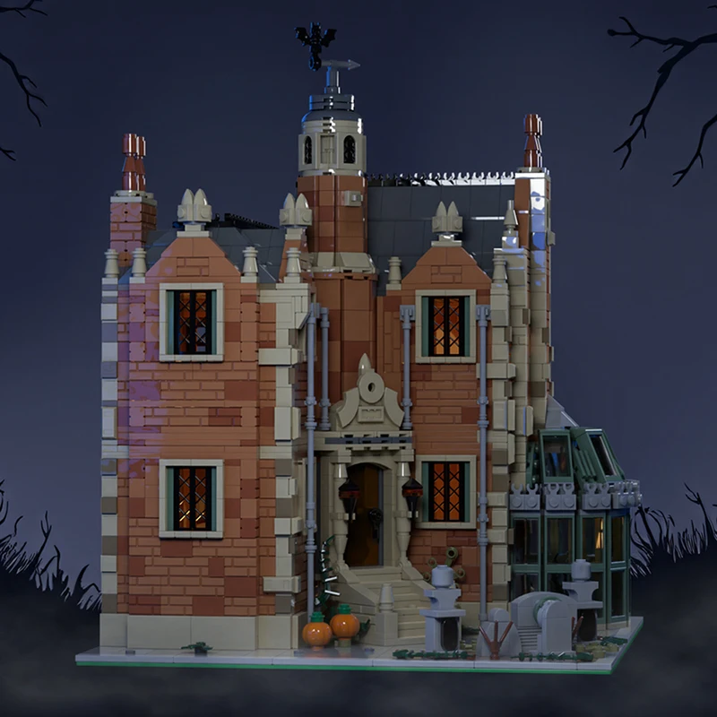 MOC City Architecture Modular Haunted Mansion Model Building Blocks Halloween Christmas Theme House MOC-195520 Bricks Toys Gifts