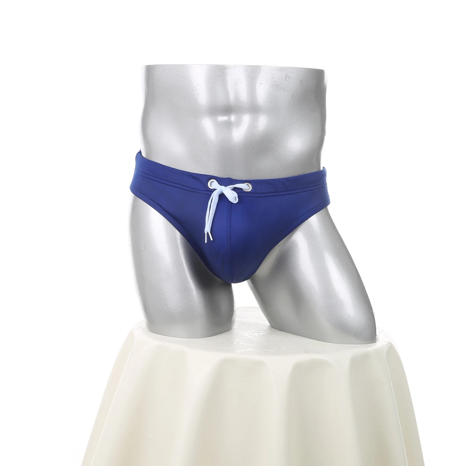 Bikini-Slip mit Kordelzug für Herren, niedrige Taille, sexy Unterwäsche, U-konvexe Unterhose, einfarbig – Detail 23