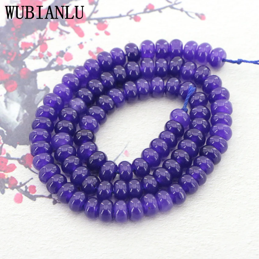

WUBIANLU 4X6mm Natural Stone Red Rubies Lapis Lazuli Agates Abacus Chalcedony Loose Beads For DIY Jewelry Making Jades Wholesale