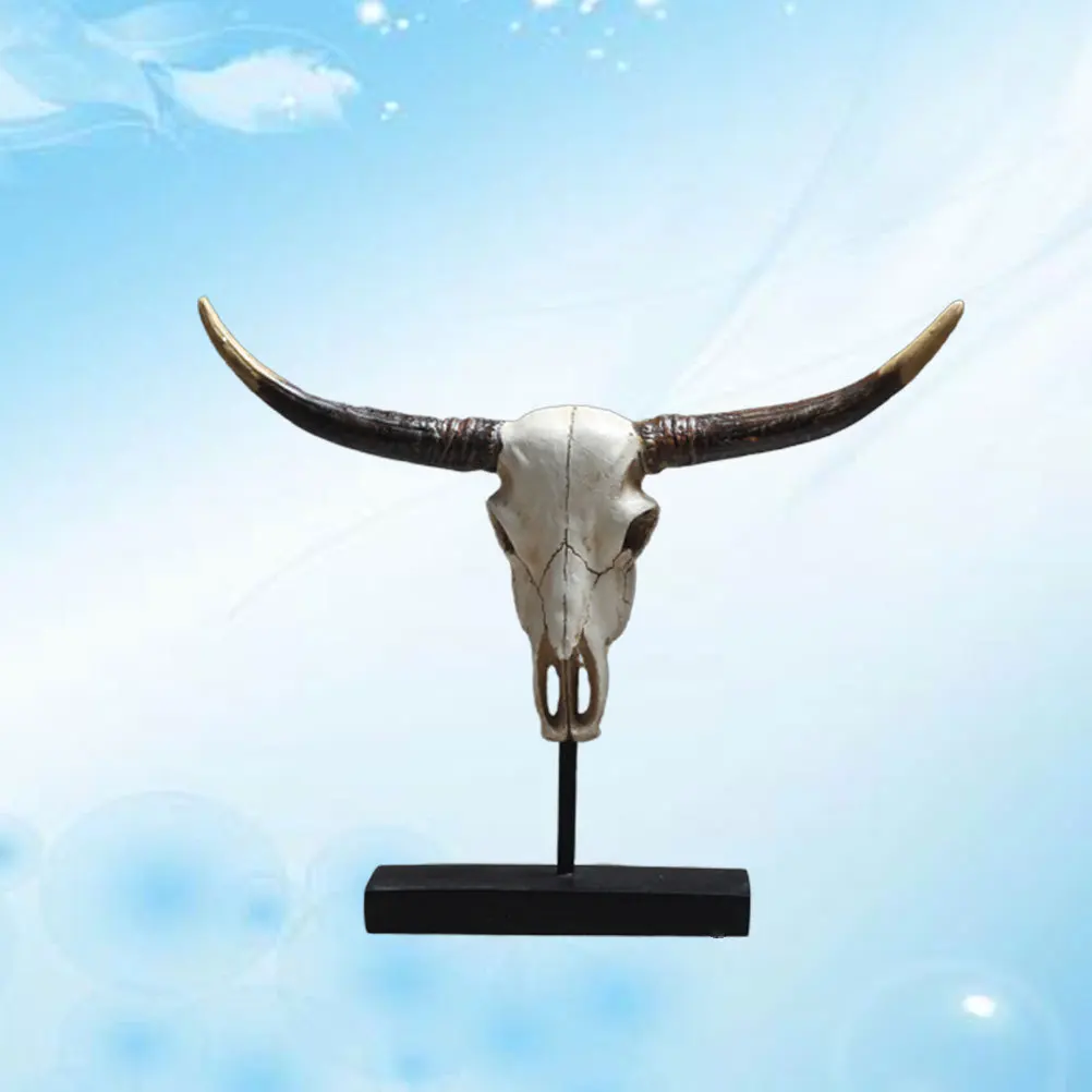 

Retro Ox-Head Ornament Creative Resin Metal Home Store Decoration Safe Not Easy Deform Fade Improves Grade