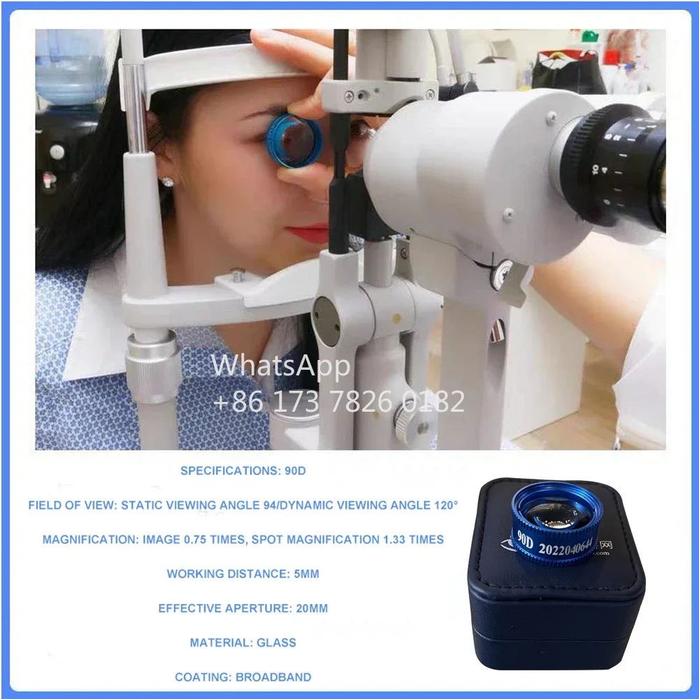 Optical Instrument Lens 90D Slit Lamp Examination Fundus Aspherical Retinal Lens Ophthalmological Diagnosis