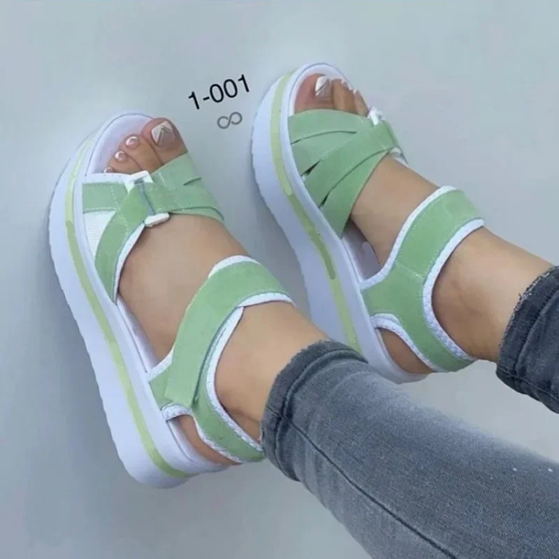 Summer Flats Sandals Platform Sport Women Shoes  New Designer Casual Shoes Fashion Slides Walking Running Sandals Large Size