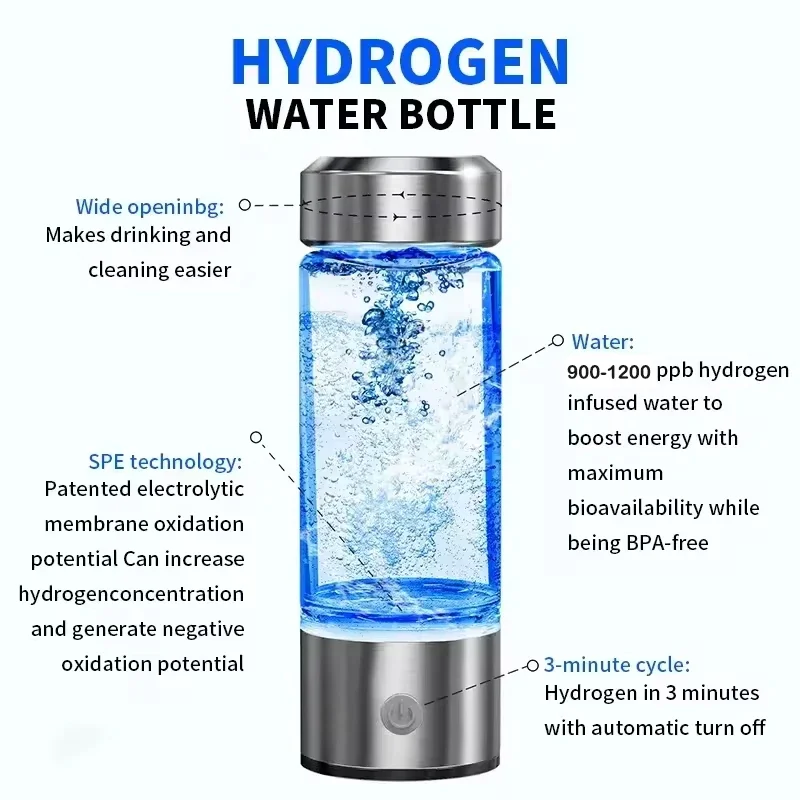 Hydrogen Water Bottle Generator SPE and PEM Technology Rich Water Ionizer Hydrogen-rich water element cup