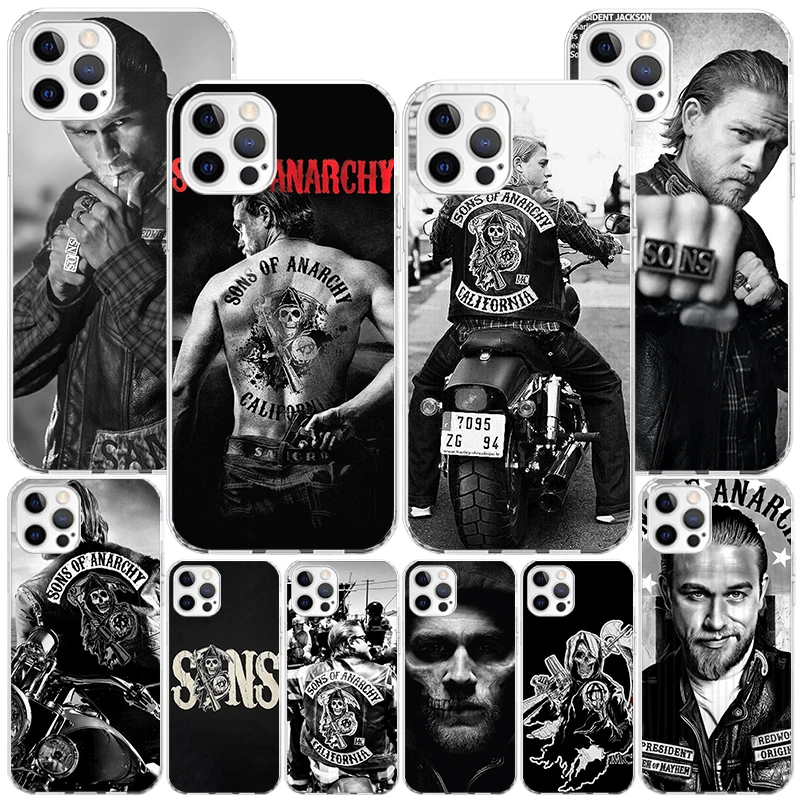 Sons Of Anarchy Black Phone Case For iPhone 16 Pro Max 15 + 14 Plus 11 12 13 Mini Xs X XR 7 8 SE Personalized Gift Print Cover