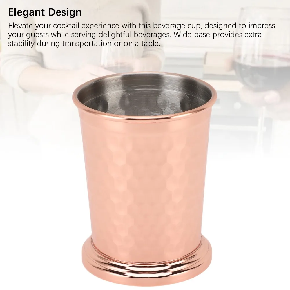 Elegant 304 Stainless Steel Stainless Steel Drinking Cup 400ml Wide Base Stability Beverage Cup Drinking Glass Party