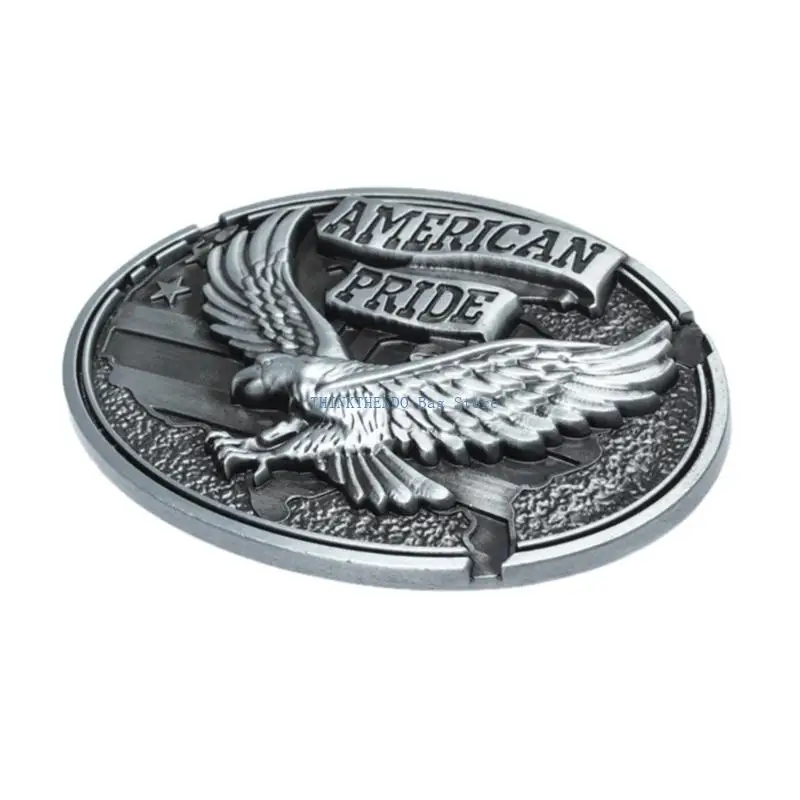 340D العتيقة قبعات رعاة البقر الغربية حزام أبازيم للرجال محفورة النسر جمع الزي غير الرسمي صور الدعائم النسر النقوش #3