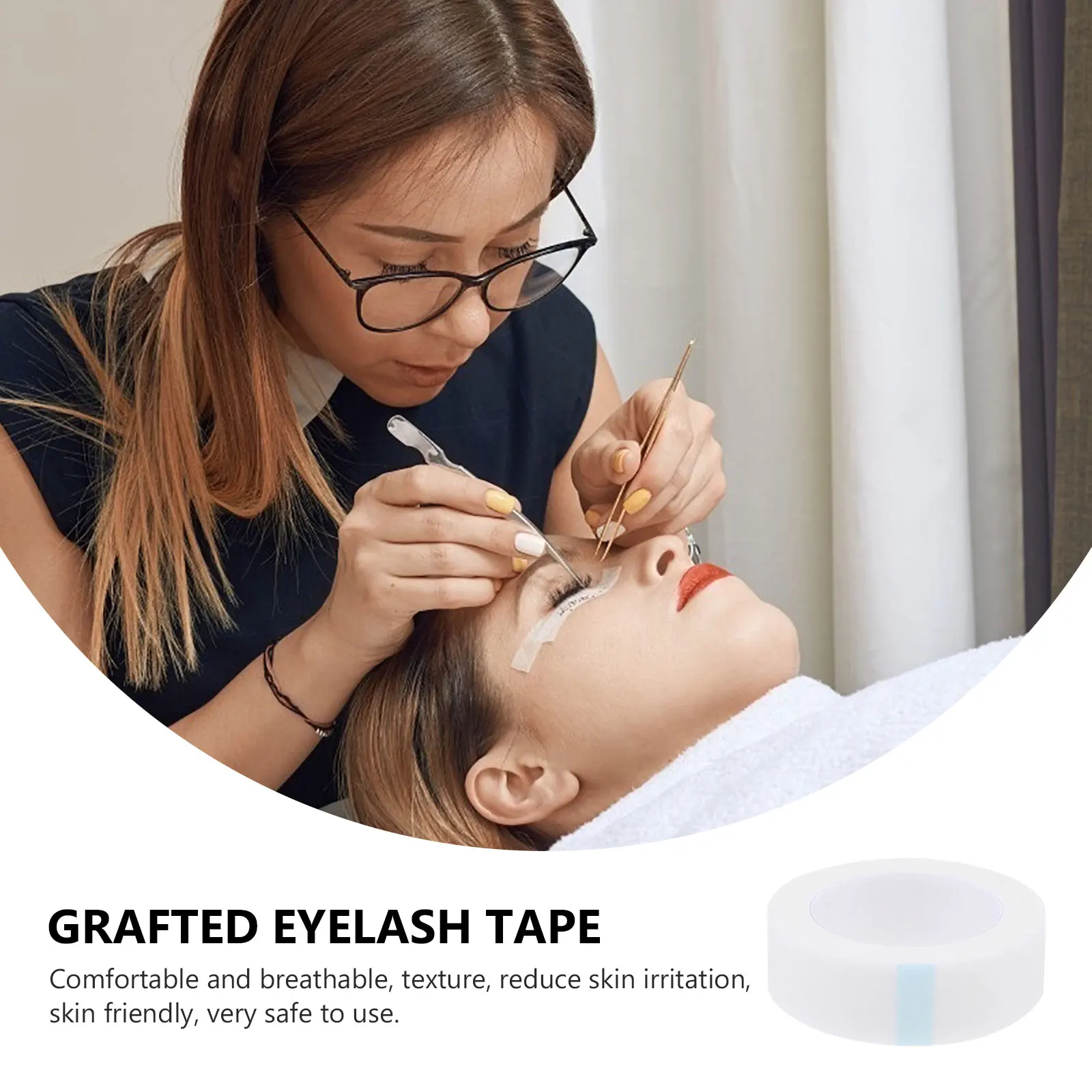 

8 Rolls White Eyelash Tapes for Extension Grafting Tool Proper Sticky Non Woven Lash Tape Skin Friendly Safe Beauty Makeup