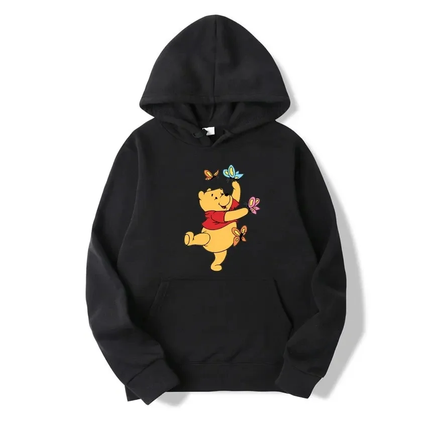 Cartoon Hoodies Kawaii Bear Winnie The Pooh Women Harajuku Cute Anime Y2K Graphic Streetwear Sweatshirt 90s Hoody Female