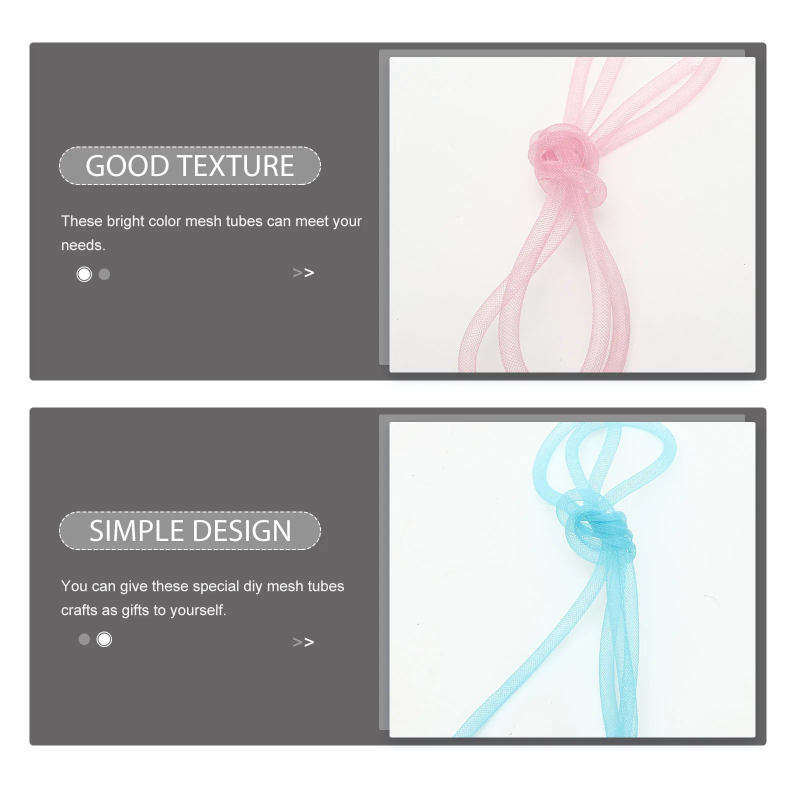 

5Pcs DIY Craft Materials Mesh Tubing Hair Decor Ribbon Cord for Necklace Bracelet Braid Wreaths Party Wedding Decoration