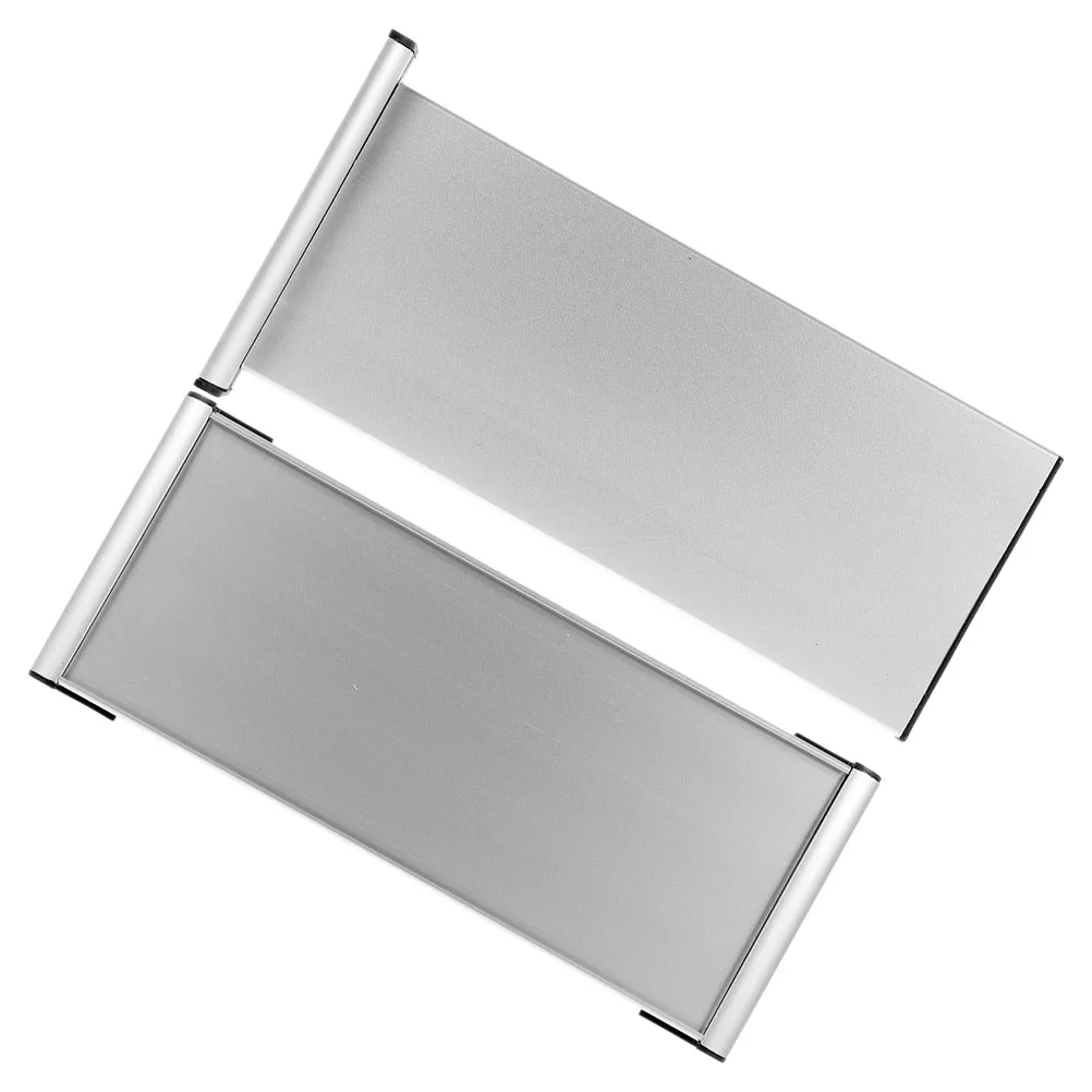 

2pcs Blank Sign Double Sided Aluminum Name Plate Holder Door Signs Wall Mount Silver Mailbox Name Plate Color Office Desk