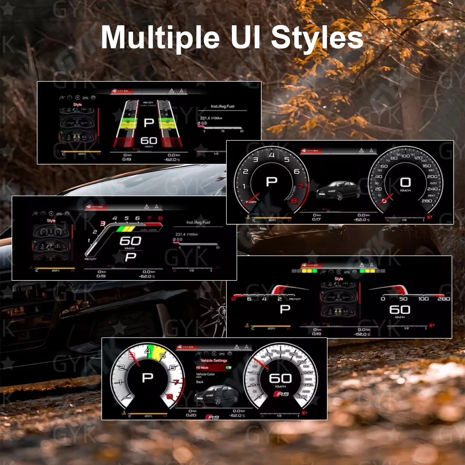 12.3'' Linux Car Virtual For Audi A3 2014-2020 Digital Instrument CockPit LCD Speedometer Dashboard Player Odometer Gauge view 5
