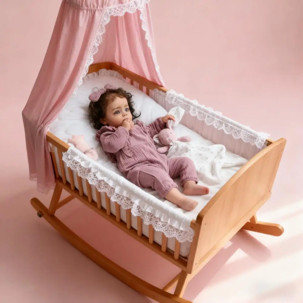 

Finished Painted Reborn Girl Doll Soft Silicone Handmade Lifelike Art Doll for Kids Over 3 Realistic Collectible Toy