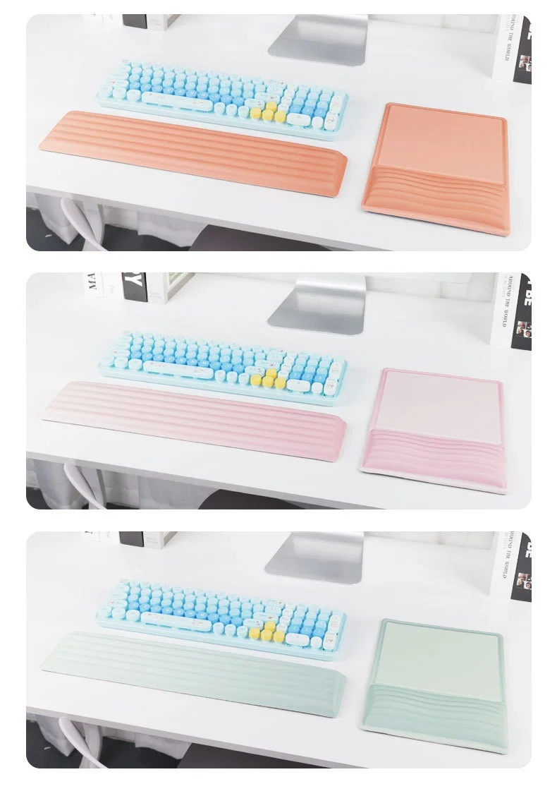 Schaumstoff-Handgelenkauflage Tastatur-Pad-Set 6 Farben Büro Gaming Weiche Ergonomische Rutschfeste Schreibtischunterlage – Detail 11