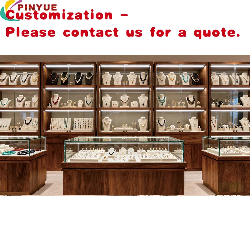 

на заказ. Коммерческая мебель Ювелирный магазин Розничные светильники Витрина Изготовленная на заказ Стеклянные деревянные витрины Ювелирный магазин