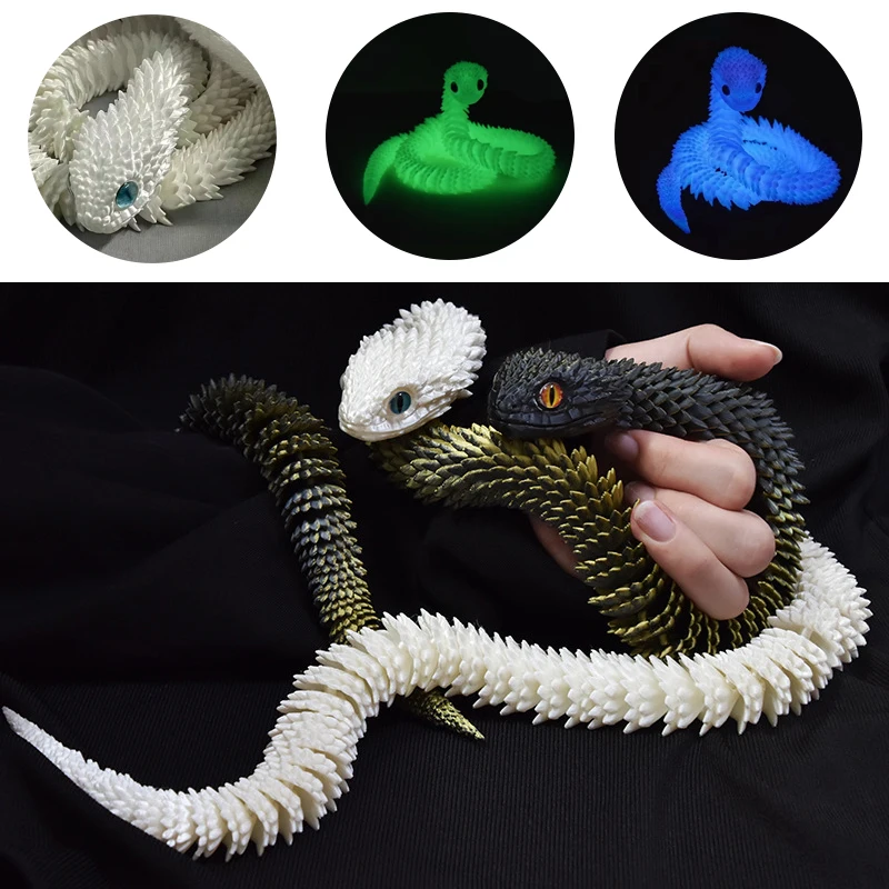 30 см 3D печатная светящаяся змея