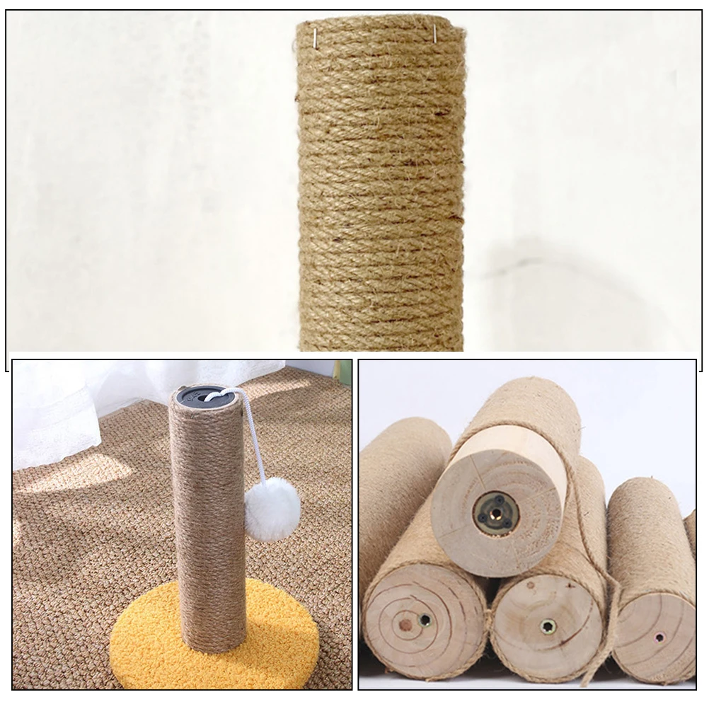 

Natural Wood Cat Scratching Post 7cmx35cm Durable Rope DIY Accessory Reusable Replacement Furniture Climbing Tool Kitten