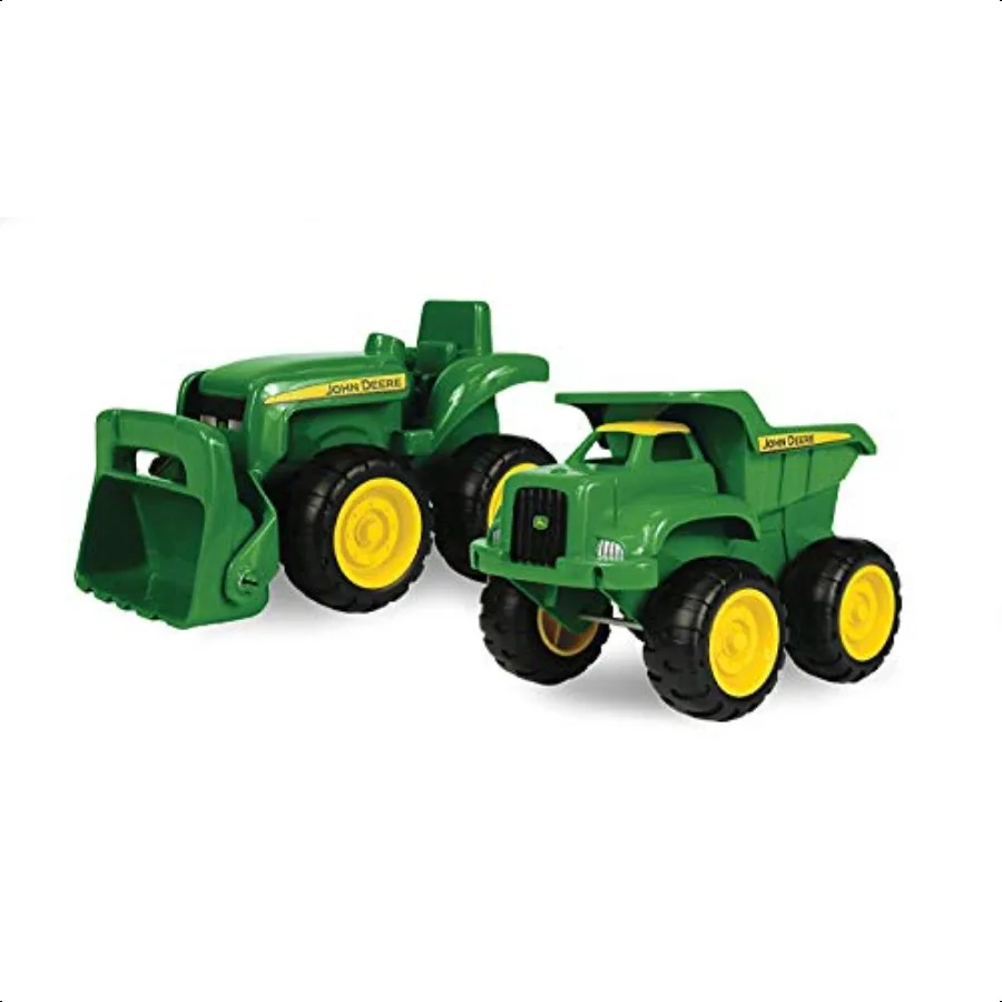 

TOMY Vehicle Set Includes Dump Truck Toy and Tractor Toy with Loader Outdoor Toys Construction and Sandbox Toys 6 Inches 2 Cou