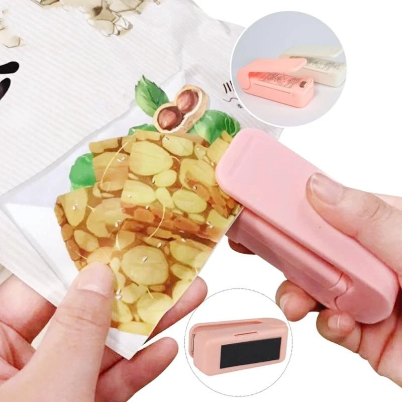 Portátil Small Bag Sealer Snacks Preserver adequado para lanches e armazenamento alimentos