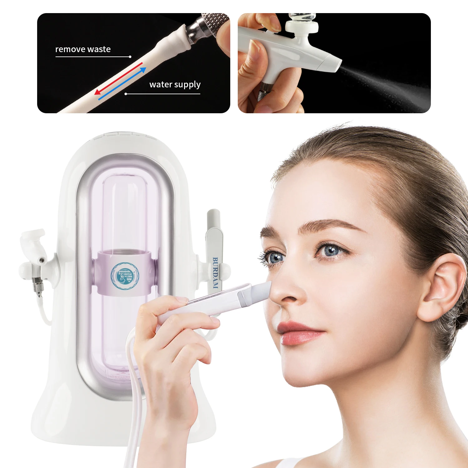 Home Use Hydra Suction Blackhead Cleansing Moisturizing Oxygen Injection Instrument Aqua Peeling SPA Dermabrasion Beauty Machine