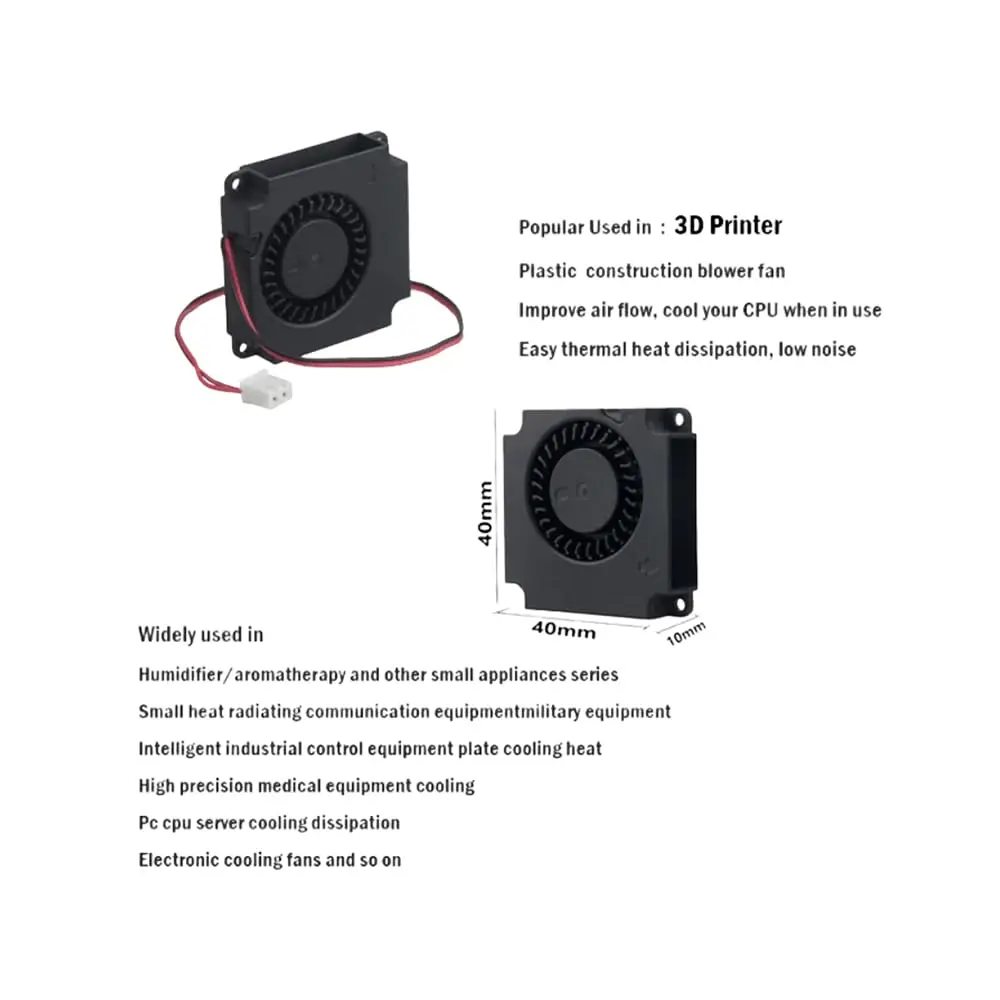 2 Stück 4010 Lüfter für Creality Ender 3 V3 SE/V3 KE/CR10 SE von 3D-Druckerteilen und Zubehör, 24 V 4010 Extruder Turbolüfter – Detail 6