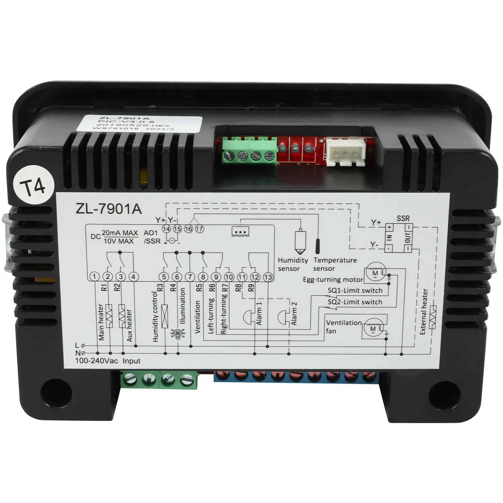 

A06K Zl-7901A, 100-240 В переменного тока, Pid, многофункциональный автоматический инкубатор, контроллер инкубатора, температура и влажность для инкубатора
