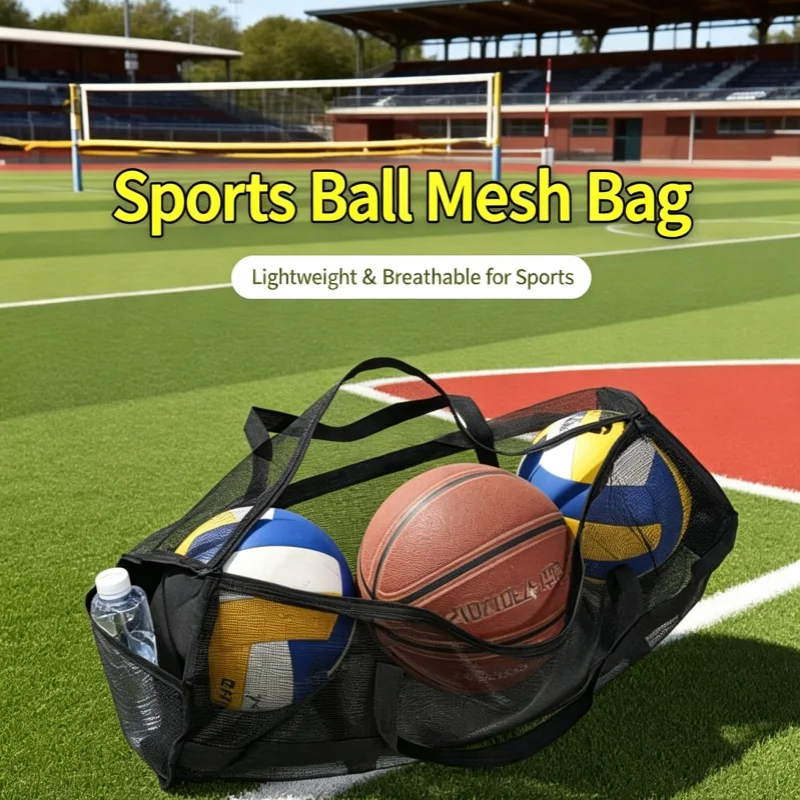 Large Capacity Carry Bag Basketball Football Travel Zipper Mesh Storage Bags Portable Backpack Sports Gym Yoga Fishing Gear Bags