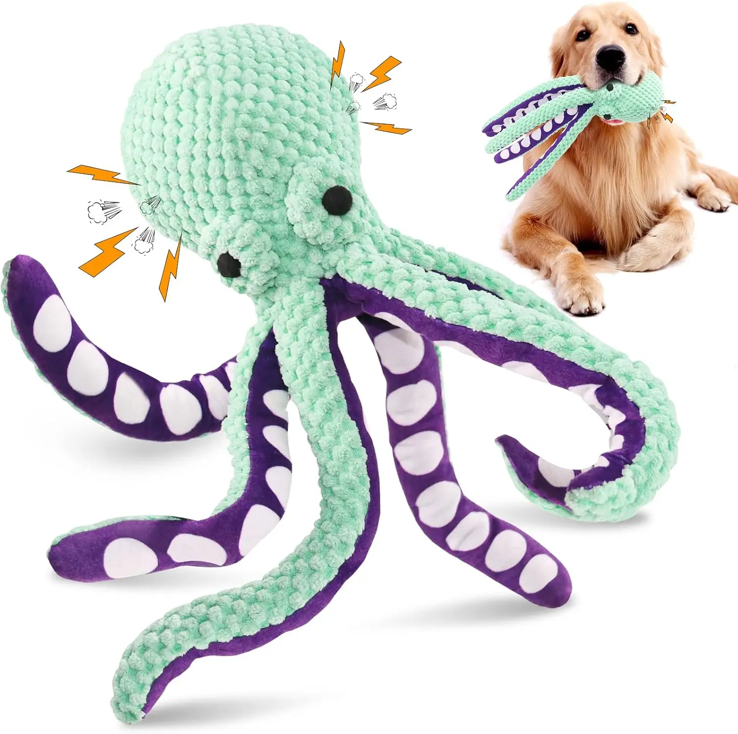 

Large Squeaky Dog Toys - Soft, Durable Chew Toy for Dogs and Cats, Great for Home and Travel