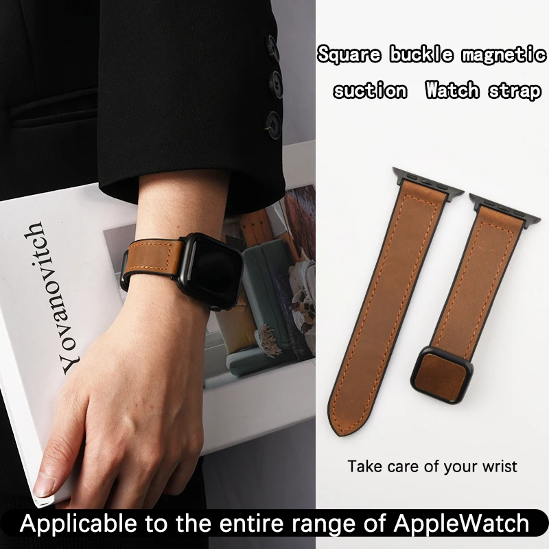 

Silicone+Leather Strap For Apple Watch Band 49mm 44mm 45mm 42mm 40mm Accessories Bracelet for iWatch Ultra Series 9 8 7 SE 6 5 4