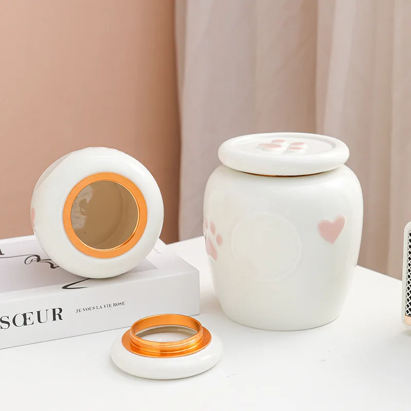 Urna ceramica para mascotas con fotos - recuerdo cenizas perros gatos - imagen 4