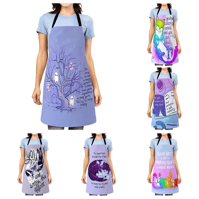 Aesthetic Women kitchen apron kids original Children Waterproof girl  princess waiter work apron oil proof cartoon kawaii cute