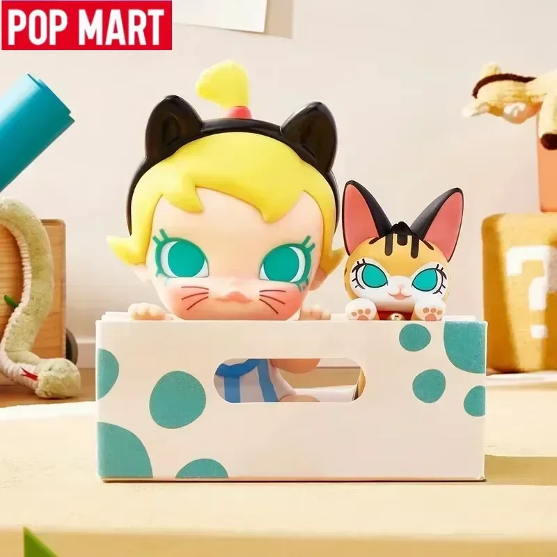 POP MART Baby Molly & Baby Tabby Anime Figure Blind Box Cute Desktop Ornaments Collectible Mystery Gift for Girls